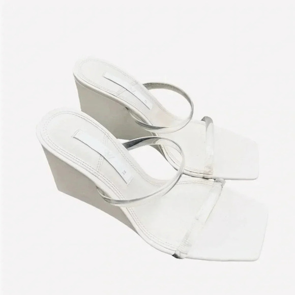 ZARA | Women’s White Two Clear Straps Wedges Size 41 (EU) - Picture 5 of 7